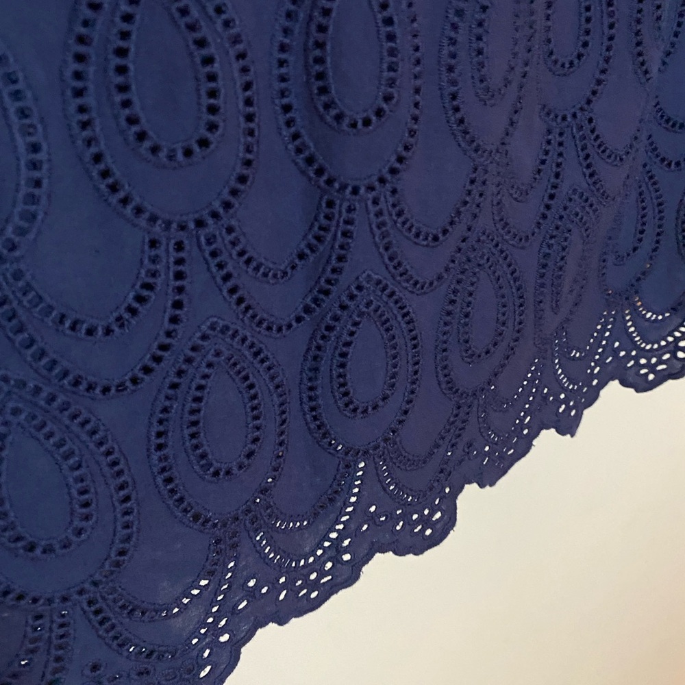Draper James Navy Eyelet Mini Dress - Picture 3 of 8